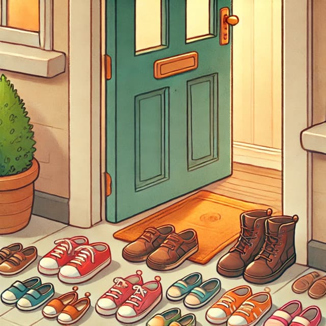 We don't wear shoes in the house 👟