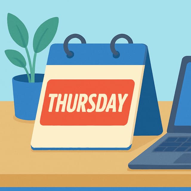 Thursday - No boss today! 🎉